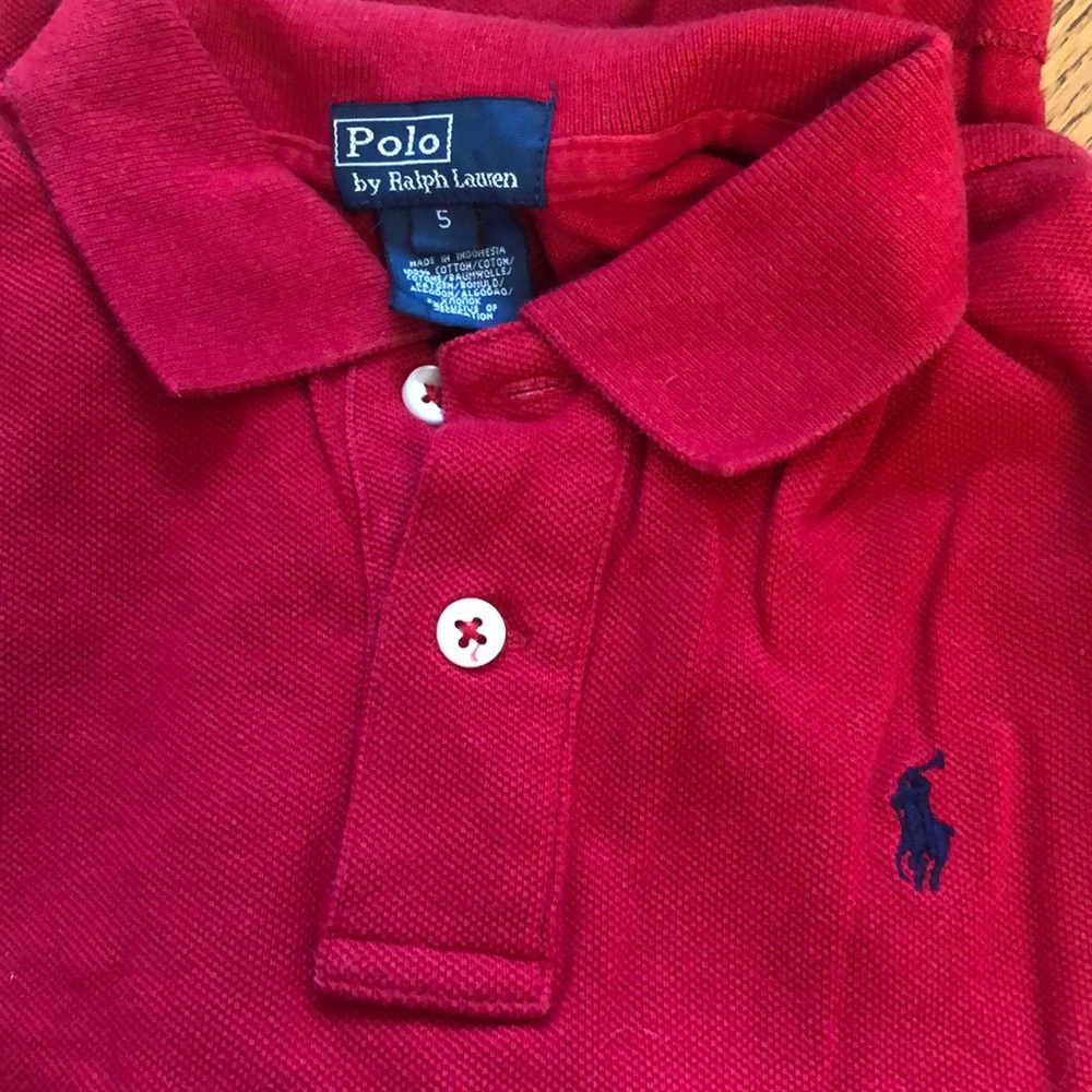 Long sleeve red polo